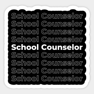 School Counselor - repeating text white Sticker